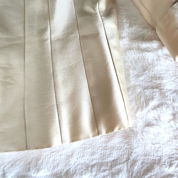 ETCETERA, Womens, Sz. 12, Golden, Metallic, Silk, Pleated, Blazer, Jacket, Coat - Picture 6 of 9